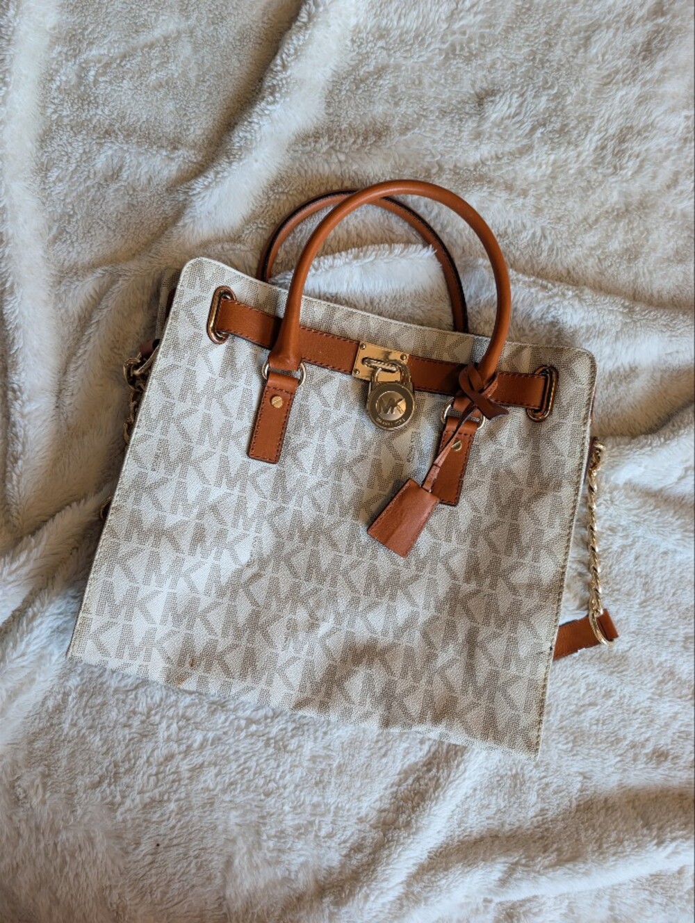 Michael Kors Beige and Brown Signature Tote